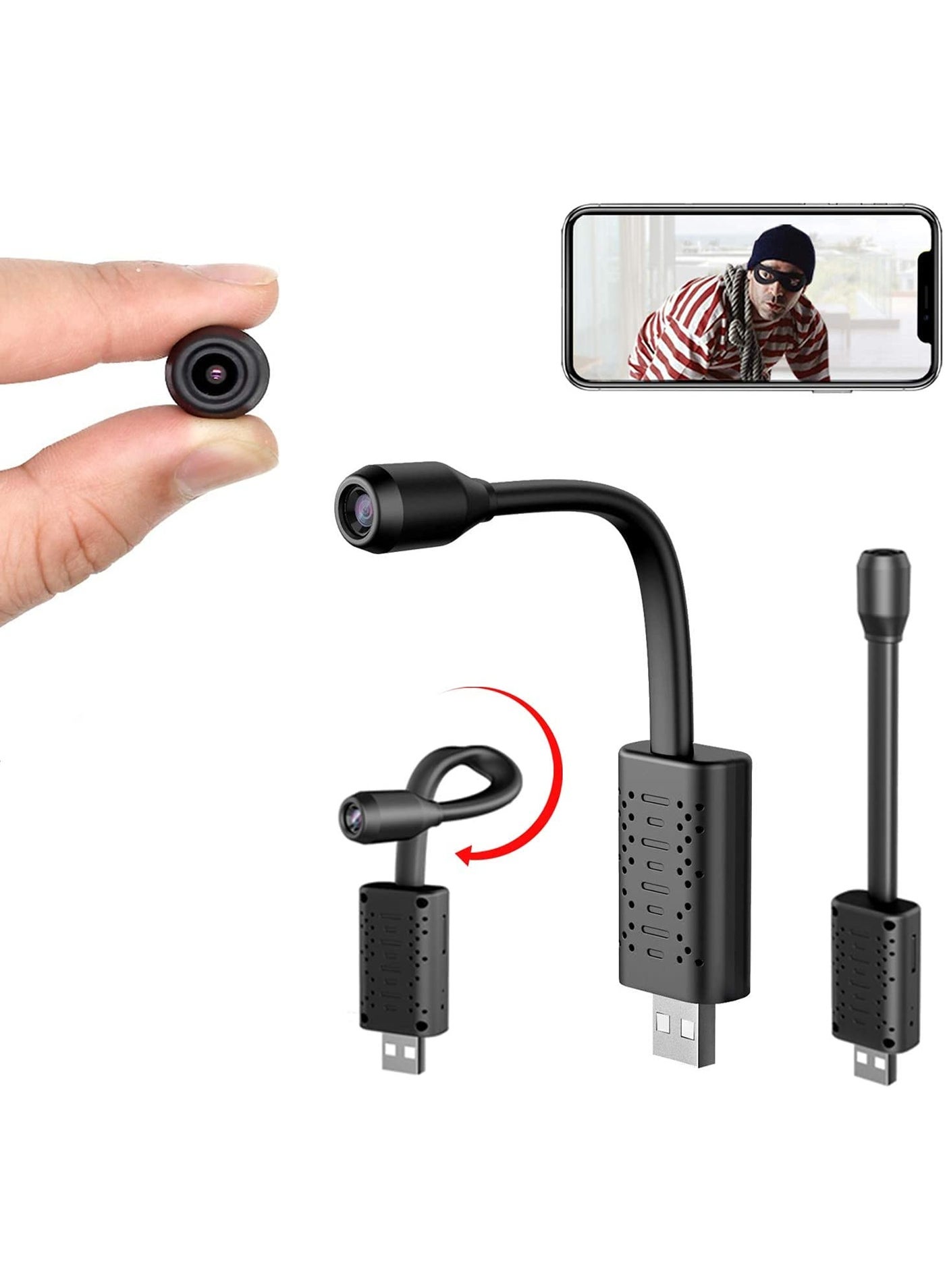 MUNTAQI 1080P Mini Hidden Camera Wireless – HD Portable Security Cam with Night Vision, Motion Detection, Loop Recording – Small Nanny Cam for Home, Office, Car Surveillance