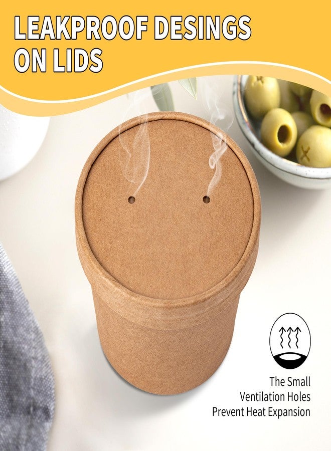 PakTalk 50 Pack Soup Containers with Lids, Disposable and Biodegradable Ice Cream Cups Kraft 12oz Paper Soup Bowls with Lids for Hot Drinking, Food, and Ice Cream (50 sets, 12 oz) - Image 5