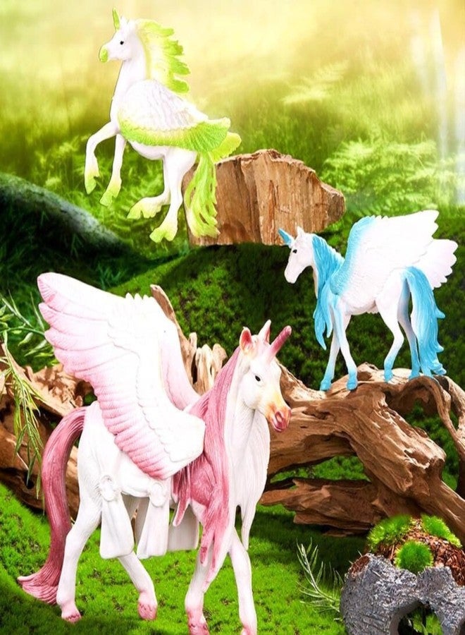 Munmoll Amazing Look My Unicorn Dream Pegasus Horse Realistic Animal Action Figure Toys for Kids Educational Toys Table Decor Birthday Playset 3+Years Old Boys, Girls Gift for Kids Pack of 4 - Image 2
