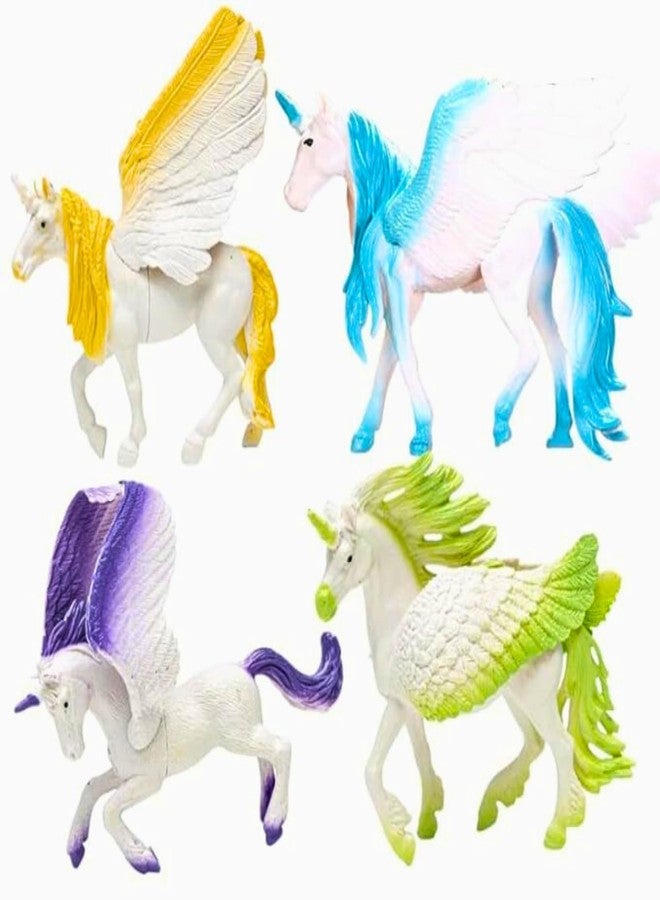 Munmoll Amazing Look My Unicorn Dream Pegasus Horse Realistic Animal Action Figure Toys for Kids Educational Toys Table Decor Birthday Playset 3+Years Old Boys, Girls Gift for Kids Pack of 4 - Image 1