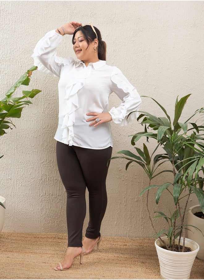 Plus Size High Rise Side Zipper Hem Jeggings