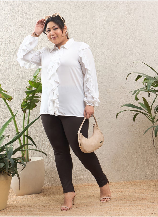SASSAFRAS Plus Size High Rise Side Zipper Hem Jeggings  - Image 2