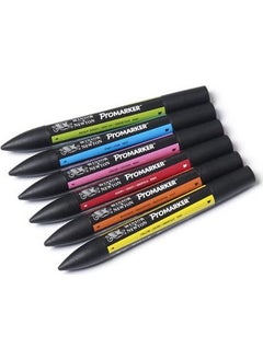 Winsor Newton Promarker Pen Set 6 Colors Vibrant Tones Set Strong Tones  - Image 2