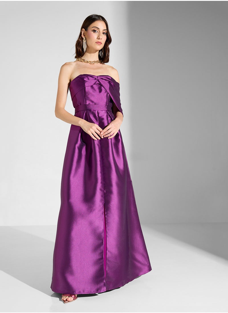 Iyra Bardot Satin Dress  - Image 4