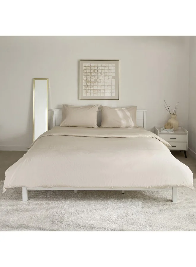 Home Box Purely-Percale 3-Piece 300TC Percale Queen King Duvet Quilt Cover Set 220 x 220 cm