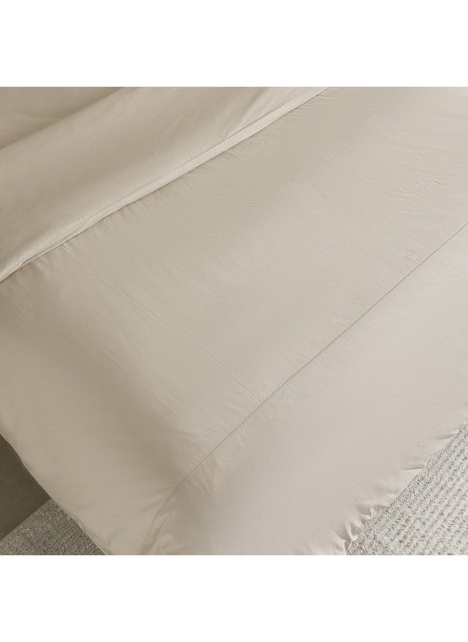 Home Box Purely-Percale 3-Piece 300TC Percale Queen King Duvet Quilt Cover Set 220 x 220 cm  - Image 4