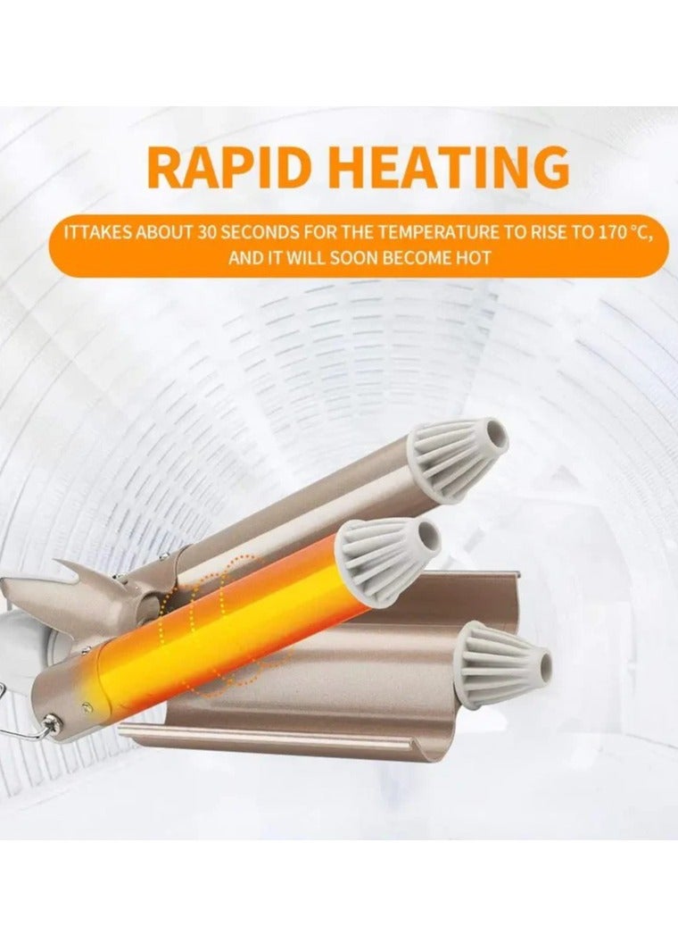 ELTRAZONE Curling Irons, Hair Waver, 3 Barrels, Adjustable Temperature Curling Wand, Fast Heating Curler for Long/Short Hair Styling Tool, 22mm - Image 3