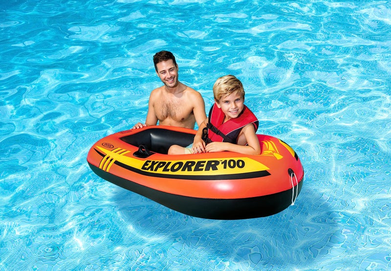 Intex 58329EP Explorer 100 Inflatable Boat: Dual Air Chambers â€“ Welded Oar Locks â€“ Grab Rope â€“ 1-Person â€“ 120lb Weight Capacity - Image 5