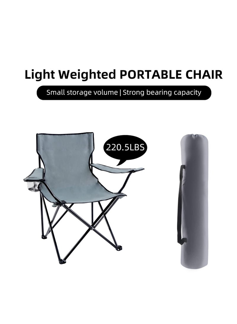 CIMIA Camping Chair.80*50*50cm.Portable Folding Outdoor Chair，Gray  - Image 4