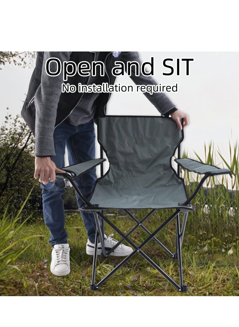 CIMIA Camping Chair.80*50*50cm.Portable Folding Outdoor Chair，Gray  - Image 5