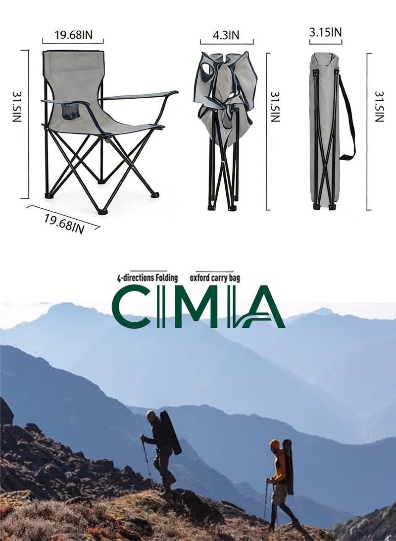 السيميا كرسي رحلات وبحر قابل للطي محمول - مقاس 50x50x80 سم - مع حقيبة تخزين ومنظم أكواب - Image 2