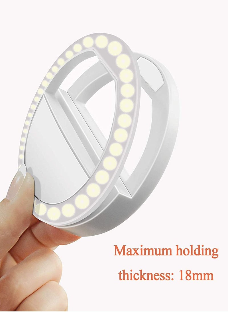 Selfie Ring Light, XINBAOHONG Rechargeable Portable Clip-on Selfie Fill Light with 36 LED for Smart Phone Photography, Camera Video, Girl Makes up (White-C, 36LED) - Image 3
