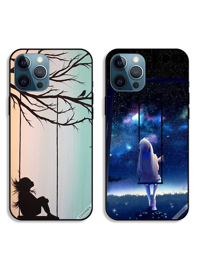 Covernex Two Cases For Apple iPhone 12 Pro Protective Covers Sad Little Girl Art Paint - Image 1