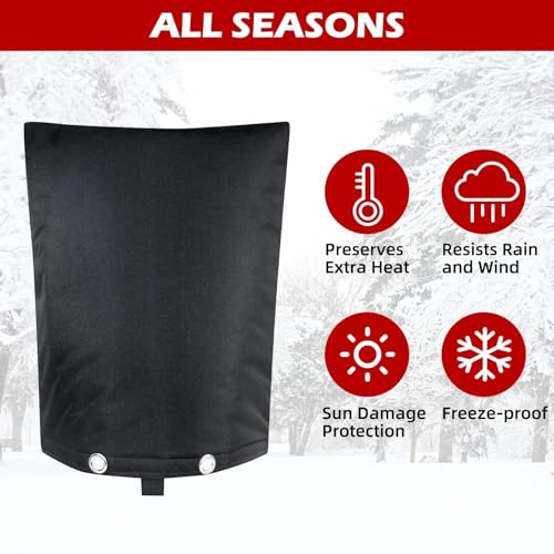 bruwaa Backflow Preventer Cover Insulated 16" x 20", Winter Freeze Protection Pipe Insulation Cover, Waterproof 600D Oxford Sprinkler Valve Cover with Bonus Zip Ties, Black Pouch - Image 5