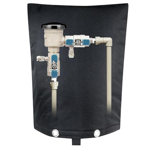 bruwaa Backflow Preventer Cover Insulated 16" x 20", Winter Freeze Protection Pipe Insulation Cover, Waterproof 600D Oxford Sprinkler Valve Cover with Bonus Zip Ties, Black Pouch - Image 1
