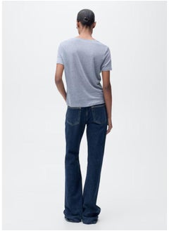 MANGO Casual V Neck Linen T-Shirt  - Image 2