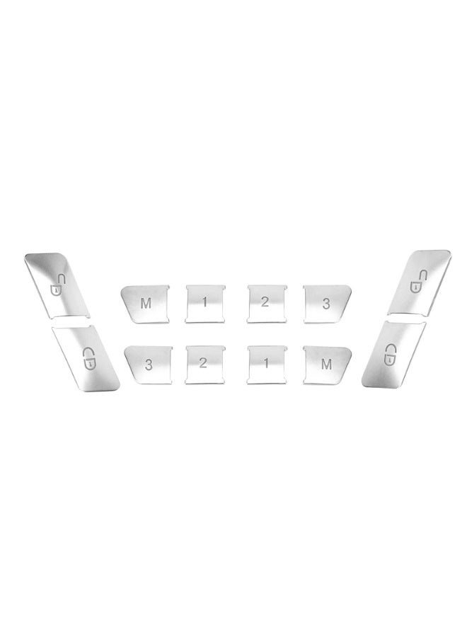 Mercedes Benz Chrome Seat Memory Button Cover Trim Set, 12 Pieces, ABS Silver, for W204 GLK ML GL A B C E CLA CLS GLA GLE GLS - Image 1