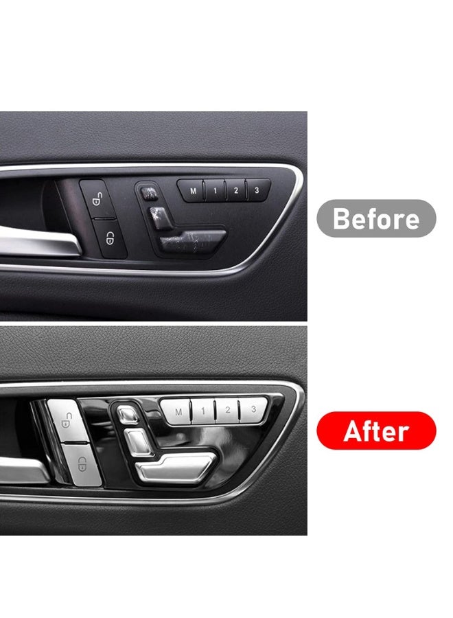Mercedes Benz Chrome Seat Memory Button Cover Trim Set, 12 Pieces, ABS Silver, for W204 GLK ML GL A B C E CLA CLS GLA GLE GLS - Image 5