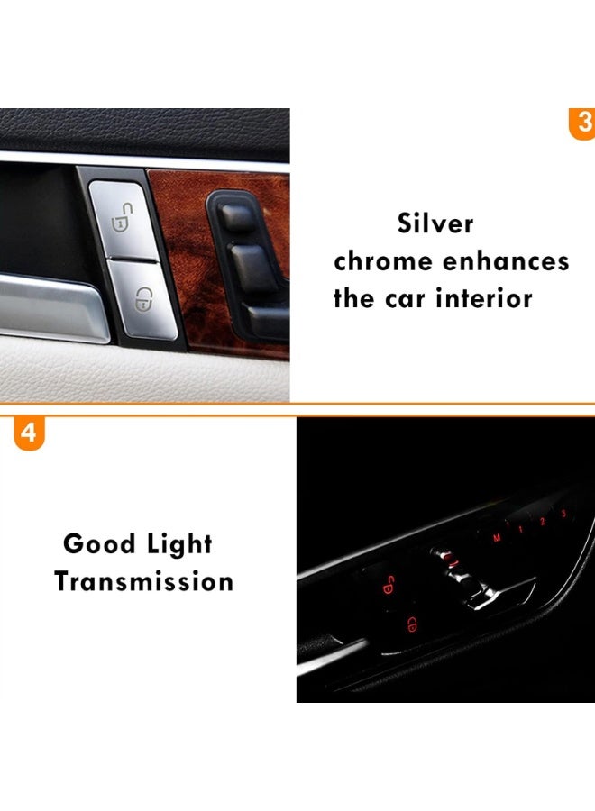 Mercedes Benz Chrome Seat Memory Button Cover Trim Set, 12 Pieces, ABS Silver, for W204 GLK ML GL A B C E CLA CLS GLA GLE GLS - Image 3
