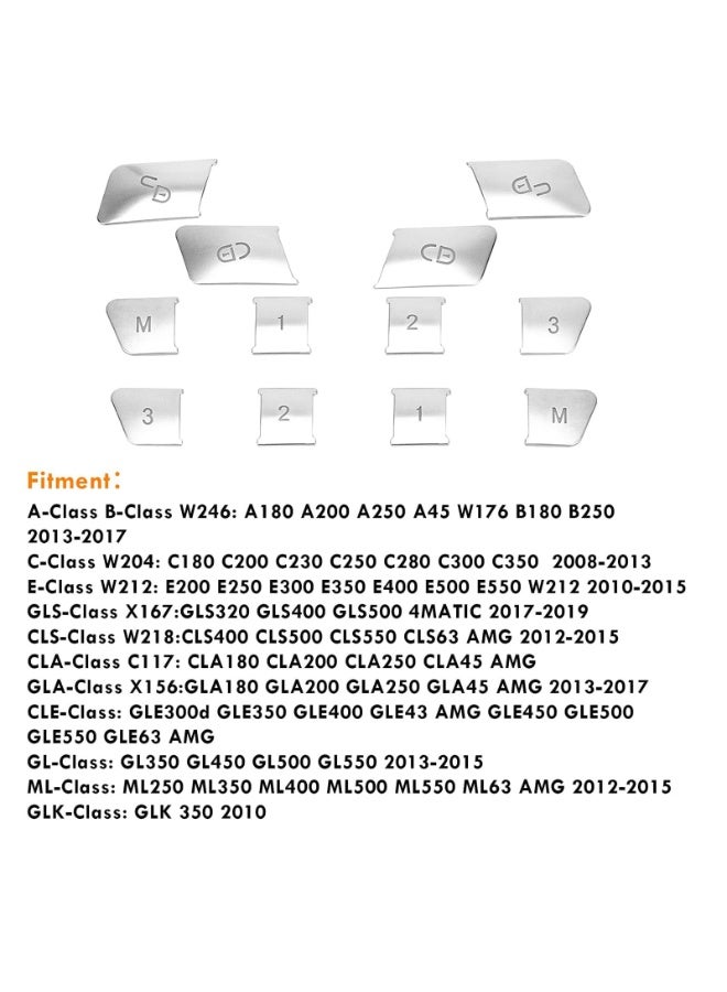 Mercedes Benz Chrome Seat Memory Button Cover Trim Set, 12 Pieces, ABS Silver, for W204 GLK ML GL A B C E CLA CLS GLA GLE GLS - Image 4