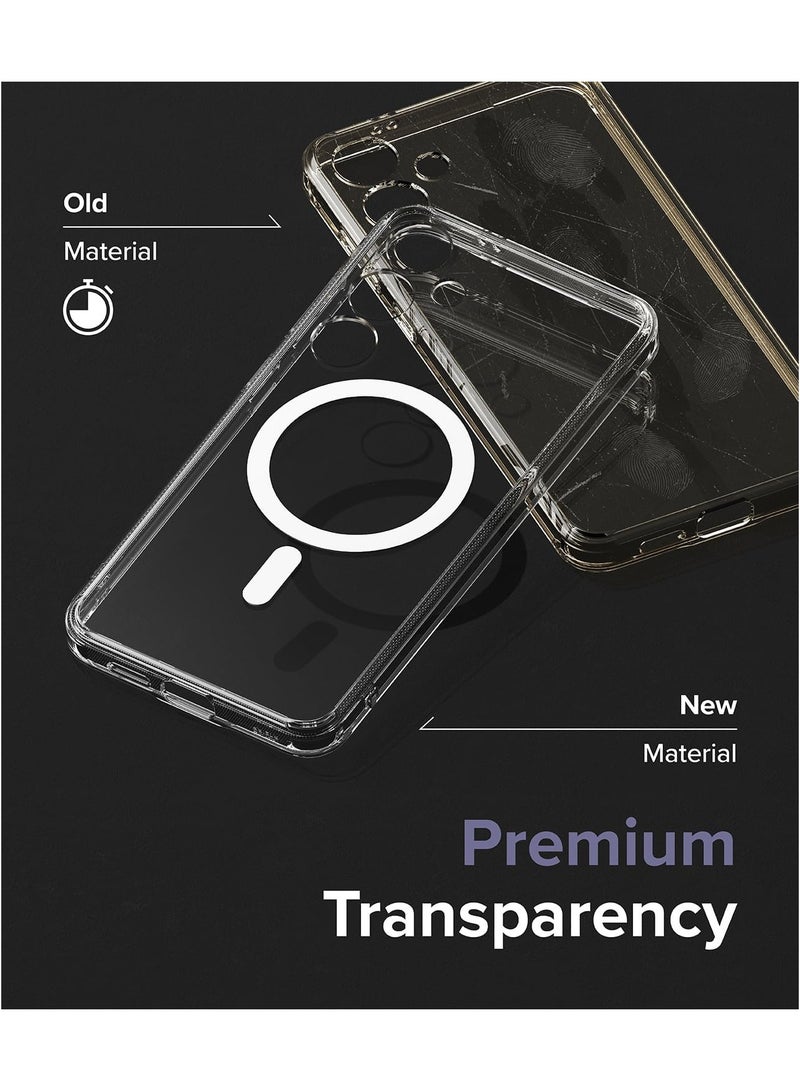 ELTRAZONE Fusion Magnetic [Compatible with MagSafe] Designed for Samsung Galaxy S24 Plus Case, Transparent Shockproof TPU Bumper Sturdy Protective Phone Cover for Magnetic Accessories - Clear - Image 4
