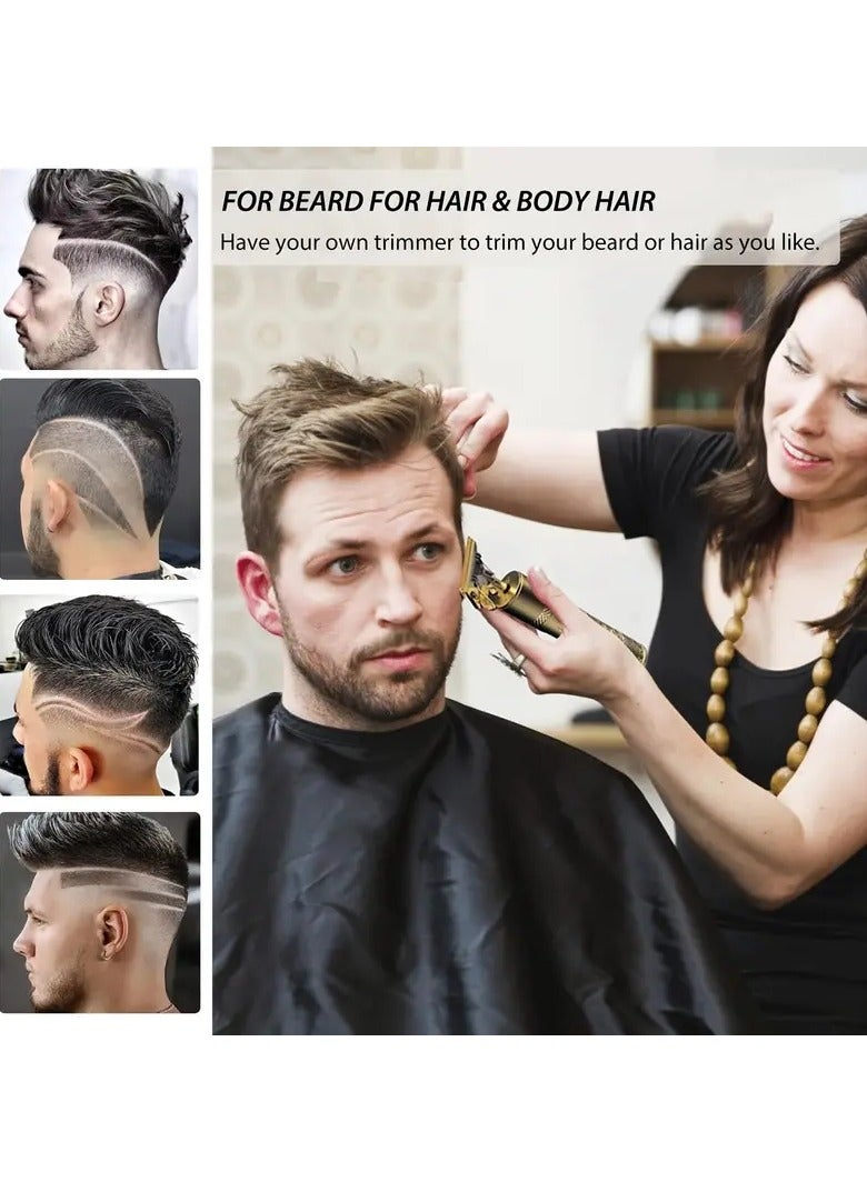 أوريتي ماكينة قص الشعر الكهربائية المحفورة، ماكينة تشذيب قابلة لإعادة الشحن عبر USB مع رؤوس قص على شكل حرف T/R، شفرات قابلة للغسل، 4 أمشاط توجيهية للعناية بالشعر واللحية والجسم - Image 3