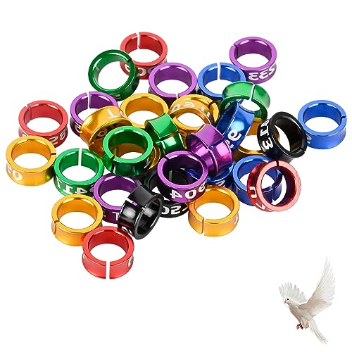STPCTOU Open Bird Leg Rings Aluminum Identification Rings for Pigeons Parrots Doves More Mixed Colors 50 PCS Per Pack - Image 1