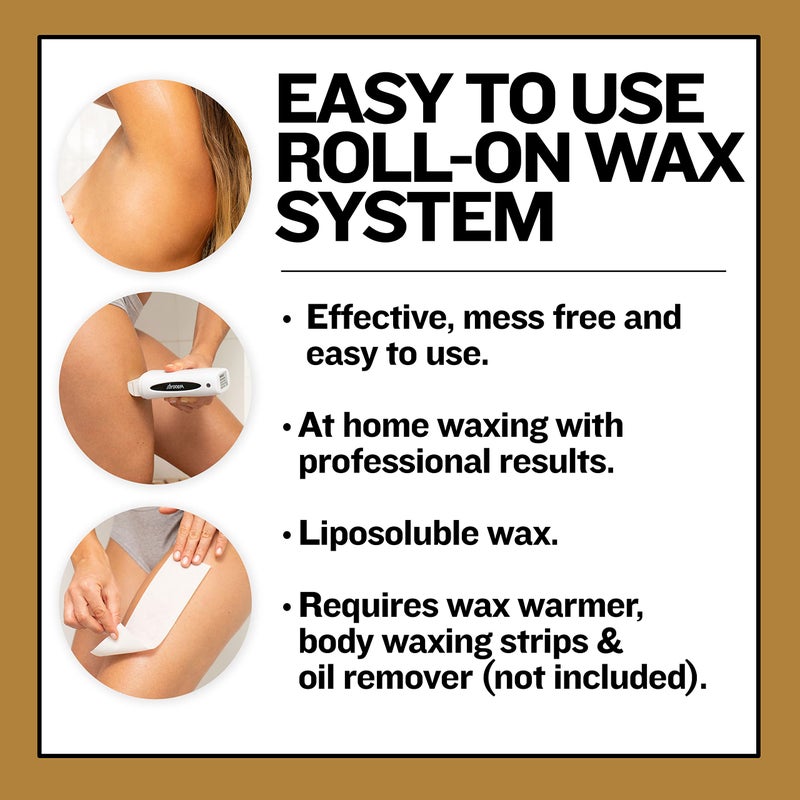 Waxup Gold Roll On Hair Removal Cartridge, Depilatory Roller Refill for Legs and Arms 3.88 Ounce / 110g (4 Pack) - Wax Warmer and Strips Not Included - Image 2