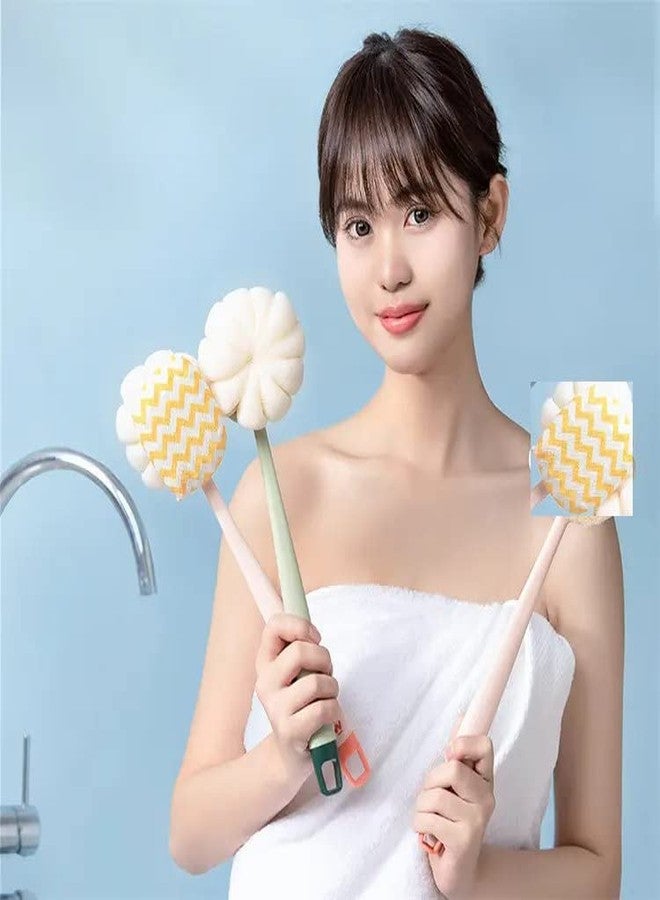Sunshine Enterprise Shower Body Plastic Brush with Bristles and Loofah, Back Scrubber Bath Mesh Sponge with Curved Long Handle for Men and Women with Blackheads Removal Stick - Image 3
