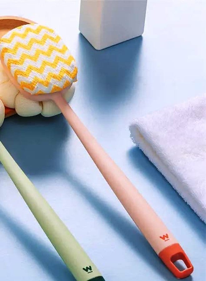 Sunshine Enterprise Shower Body Plastic Brush with Bristles and Loofah, Back Scrubber Bath Mesh Sponge with Curved Long Handle for Men and Women with Blackheads Removal Stick - Image 4