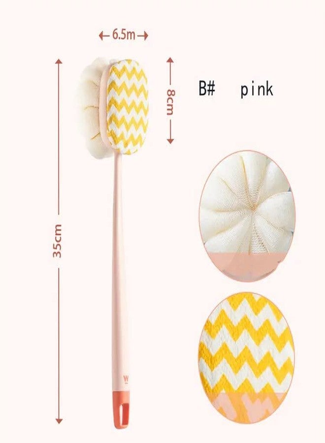 Sunshine Enterprise Shower Body Plastic Brush with Bristles and Loofah, Back Scrubber Bath Mesh Sponge with Curved Long Handle for Men and Women with Blackheads Removal Stick - Image 5