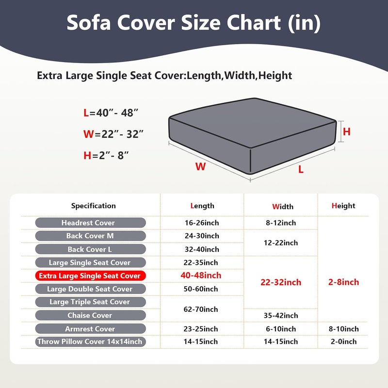 Yoovat Magic Sofa Covers Magic Sofa Couch Covers 2024 New Wear-Resistant Universal Sofa Cover Stretch for Sectional Slipcovers (Texture-Gray Blue,Extra Large Single Seat Cover) - Image 3