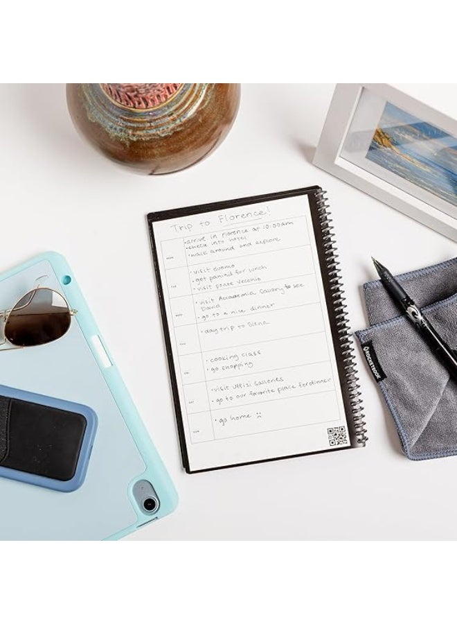 روكيت بوك دفتر روكيت بوك فيوجن الرقمي القابل لإعادة الاستخدام A4 – نوت بوك ذكي قابل للمسح بـ 7 أنماط صفحات، قائمة مهام، مفكرة يومية، مخطط أسبوعي وشهري مع قلم فريكسون، أزرق - Image 3