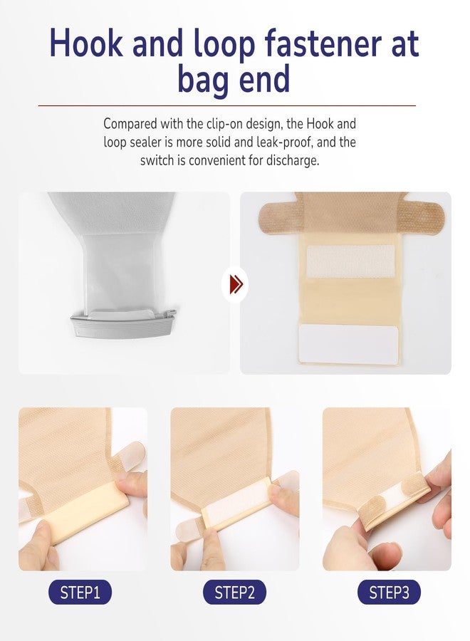 DERAYMI 15 PCS Colostomy Bags, Two Piece Convex Ostomy Bag Colostomy Supplies, Drainable Ostomy Pouches for Uneven Wrinkled Skin Irregular Stoma, Cut-to-fit 15-45mm (10 x Bags+5 x Convex Barriers - Image 5