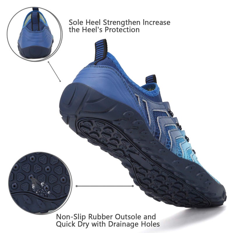 WateLves Water Shoes Mens Womens Beach Swim Shoes Quick-Dry Aqua Socks Pool Shoes for Surf Yoga Water Aerobics (Gradient Blue, 38) - Image 5
