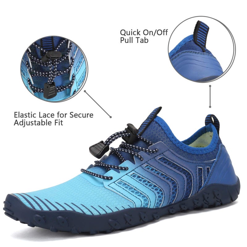 WateLves Water Shoes Mens Womens Beach Swim Shoes Quick-Dry Aqua Socks Pool Shoes for Surf Yoga Water Aerobics (Gradient Blue, 38) - Image 4