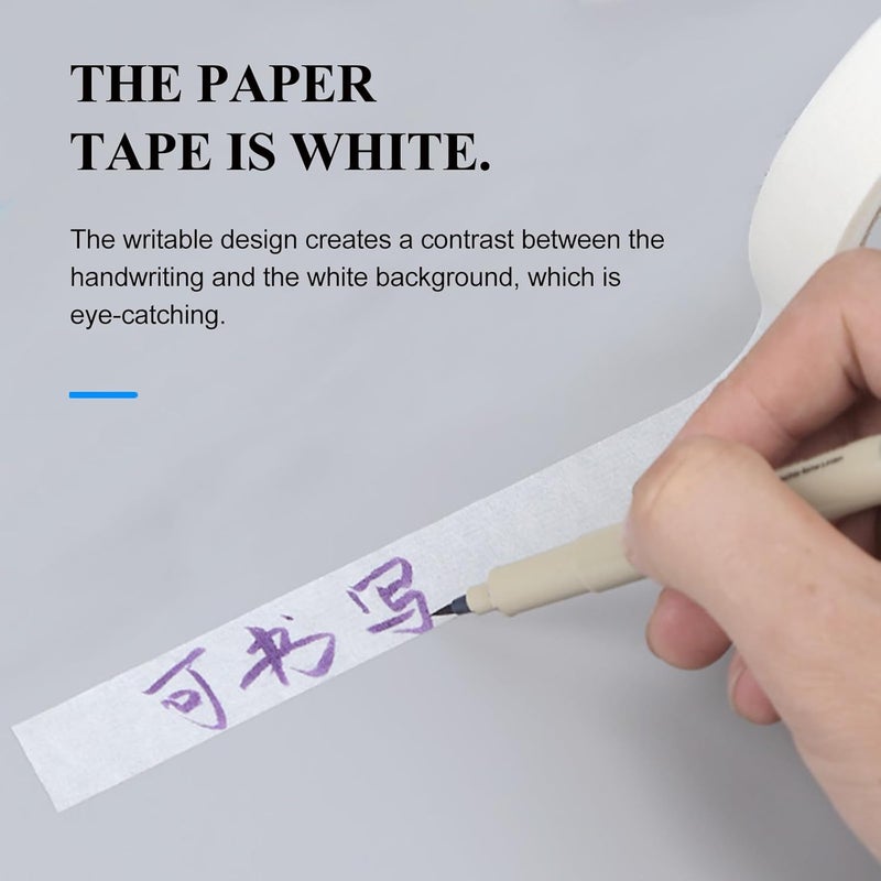 شريط تمويه من ورق الكريب الأبيض 10 قطع قابل للتمزيق من جانب واحد لطلاء الأعمال اليدوية DIY تزيين المنزل - Image 5