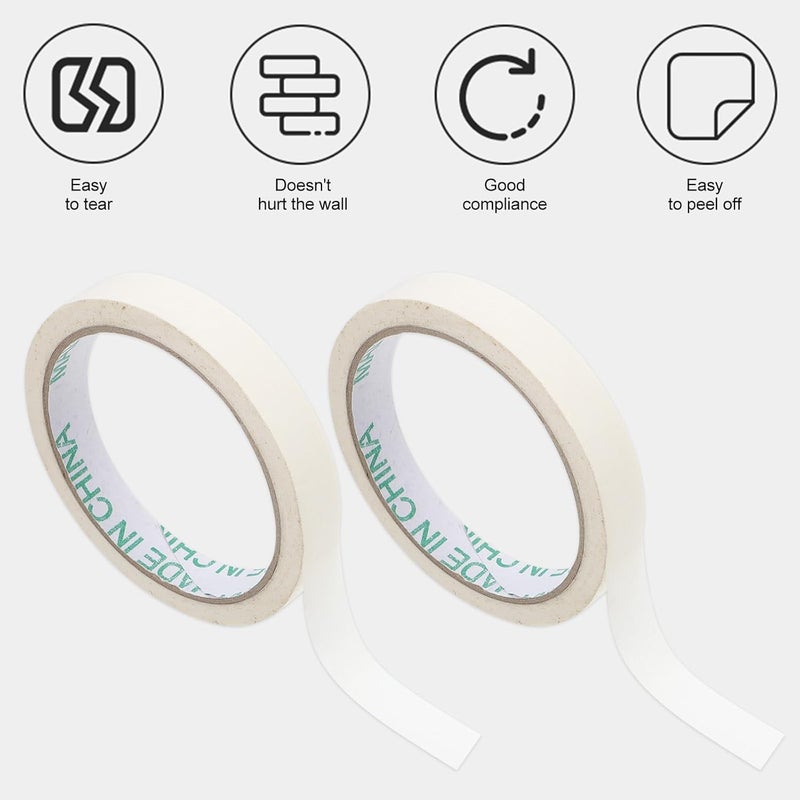 شريط تمويه من ورق الكريب الأبيض 10 قطع قابل للتمزيق من جانب واحد لطلاء الأعمال اليدوية DIY تزيين المنزل - Image 4