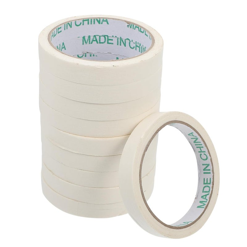 شريط تمويه من ورق الكريب الأبيض 10 قطع قابل للتمزيق من جانب واحد لطلاء الأعمال اليدوية DIY تزيين المنزل - Image 1