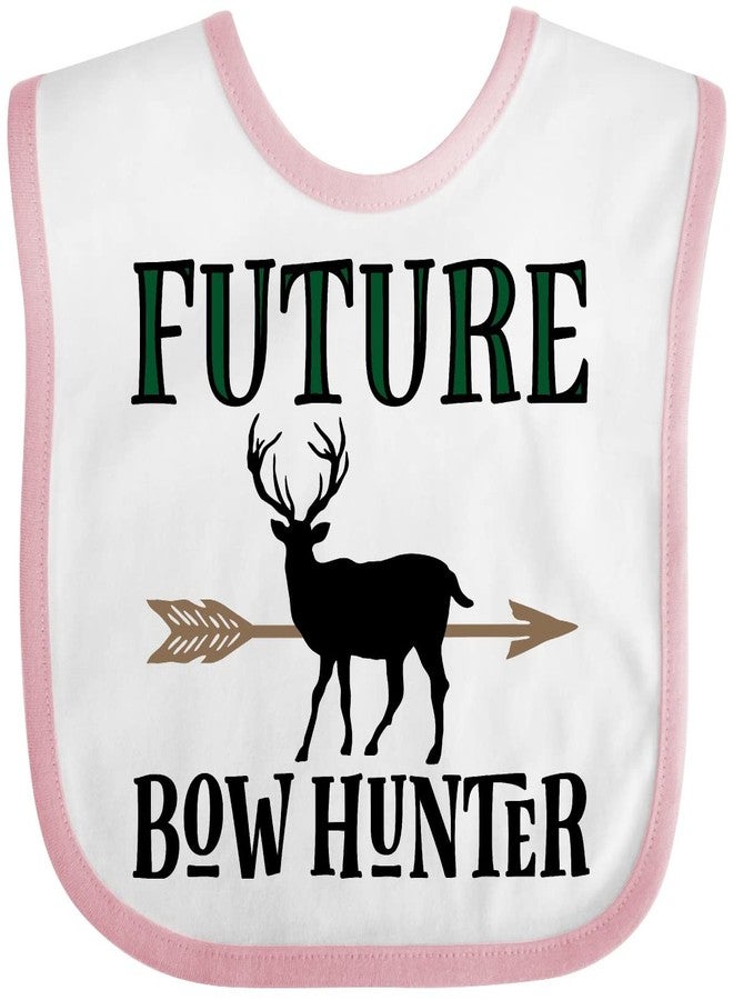 inktastic Hunting Future Bow Hunter Baby Bib White and Pink 2de66 - Image 1