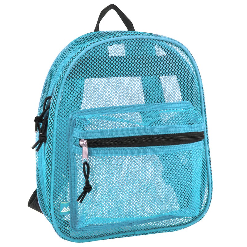 Summit Ridge Mini Mesh Backpack for Women, Men, Beach Toys, Pool, and Swimming Gear; Mini Transparent Backpacks with Padded Straps (Aqua) - Image 1