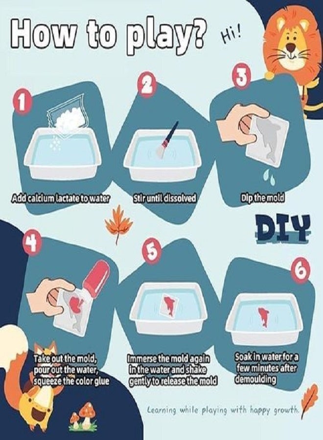 Water Toys Set Water Gel Plastic Glass with Molds - Educational Marine Life Toy 9 pcs - Image 2