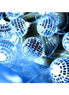 Y&D Led Disco Ball String Lights, 20 Pcs Mirror Party Light Glass Decorative with Remote Control for Indoor Outdoor Patio Yard Garden Kids Bedroom Living Dorm (White)  - Image 5