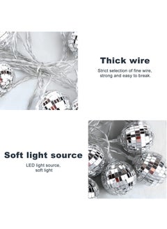 Y&D Led Disco Ball String Lights, 20 Pcs Mirror Party Light Glass Decorative with Remote Control for Indoor Outdoor Patio Yard Garden Kids Bedroom Living Dorm (White)  - Image 3
