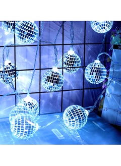 Y&D Led Disco Ball String Lights, 20 Pcs Mirror Party Light Glass Decorative with Remote Control for Indoor Outdoor Patio Yard Garden Kids Bedroom Living Dorm (White)  - Image 4