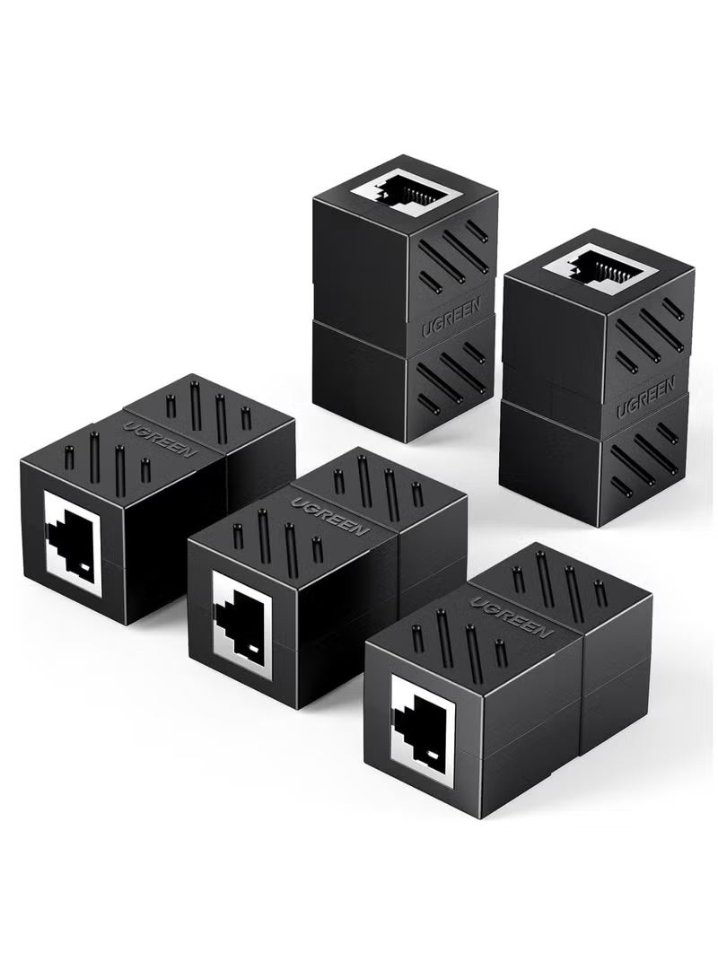 Reacon RJ45 CouplerS 10 Pack in Line Coupler Cat7/ Cat6/ Cat5e Ethernet Cable Extender Adapter Female to Female, Network Cable Coupler Female to Female (Black) - Image 1