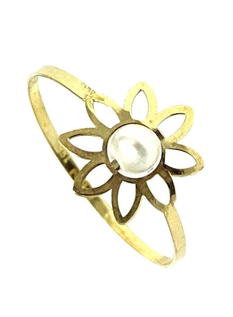 Hamsa.ae خاتم أنيق من الذهب الخالص عيار 18 قيراطًا مرصع بحجر الزركون مقاس 6.5  - Image 2