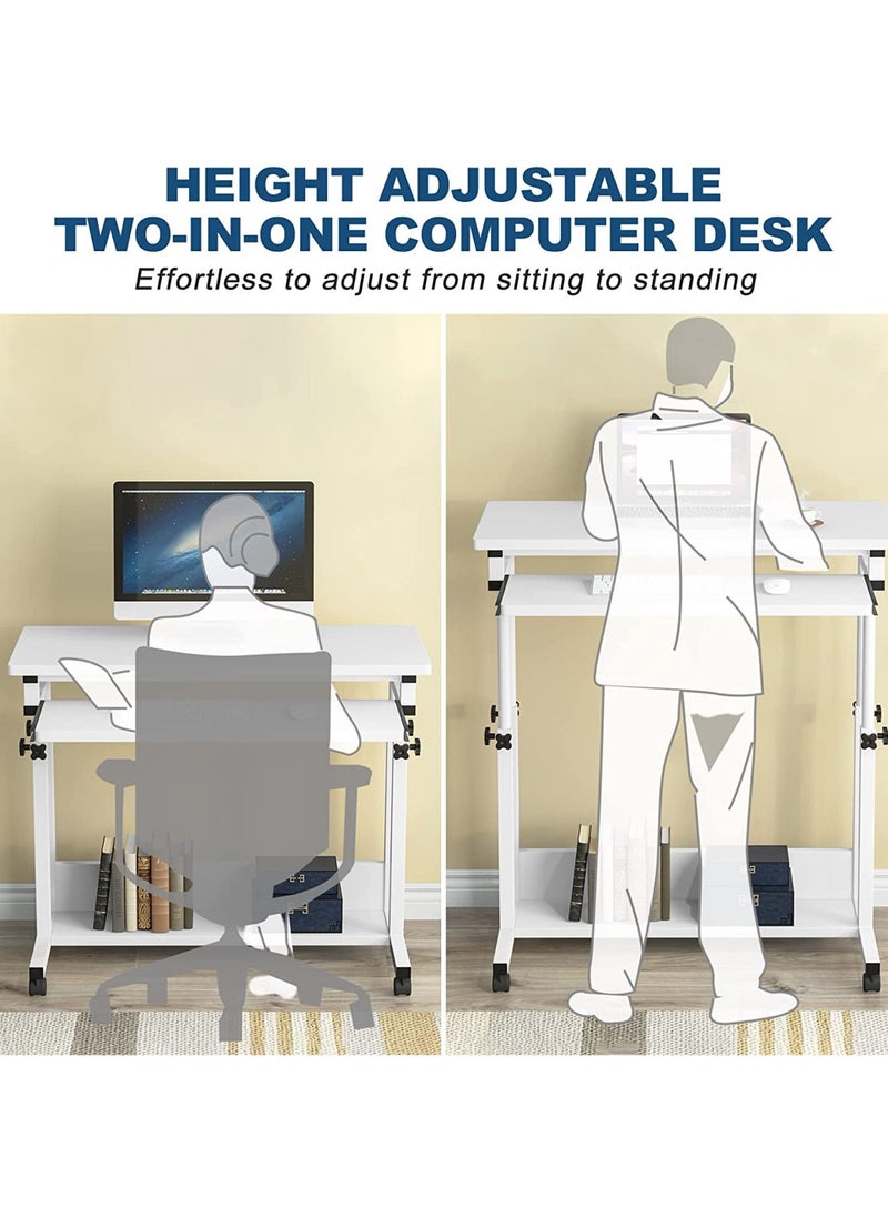 Bedside Computer Laptop Desk Desktop Computer Table with Keyboard Tray Desk Removable Lifting Gaming Study Desk