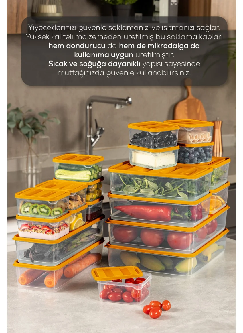Vienev 19LU Fridge Freezer Organizer Microwave and Freezer Suitable Storage Container Orange