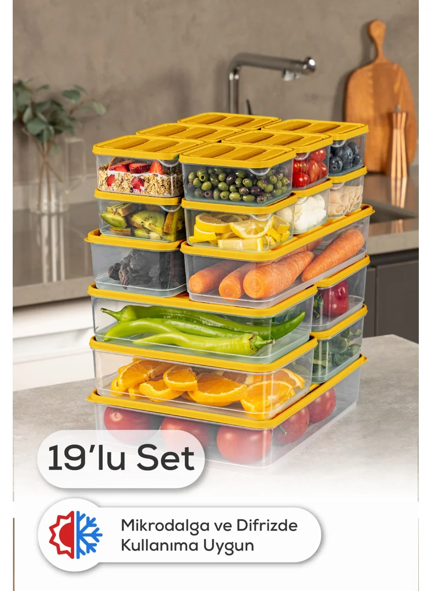 Vienev 19LU Fridge Freezer Organizer Microwave and Freezer Suitable Storage Container Orange